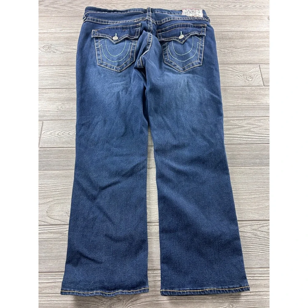 True Religion Ricky Relaxed Straight Dark Wash Jeans Blue 36 Mens